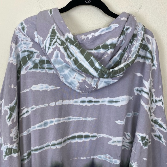 Young Fabulous & Broke Grey Tie Dye Oversized Hoodie - Picture 6 of 7